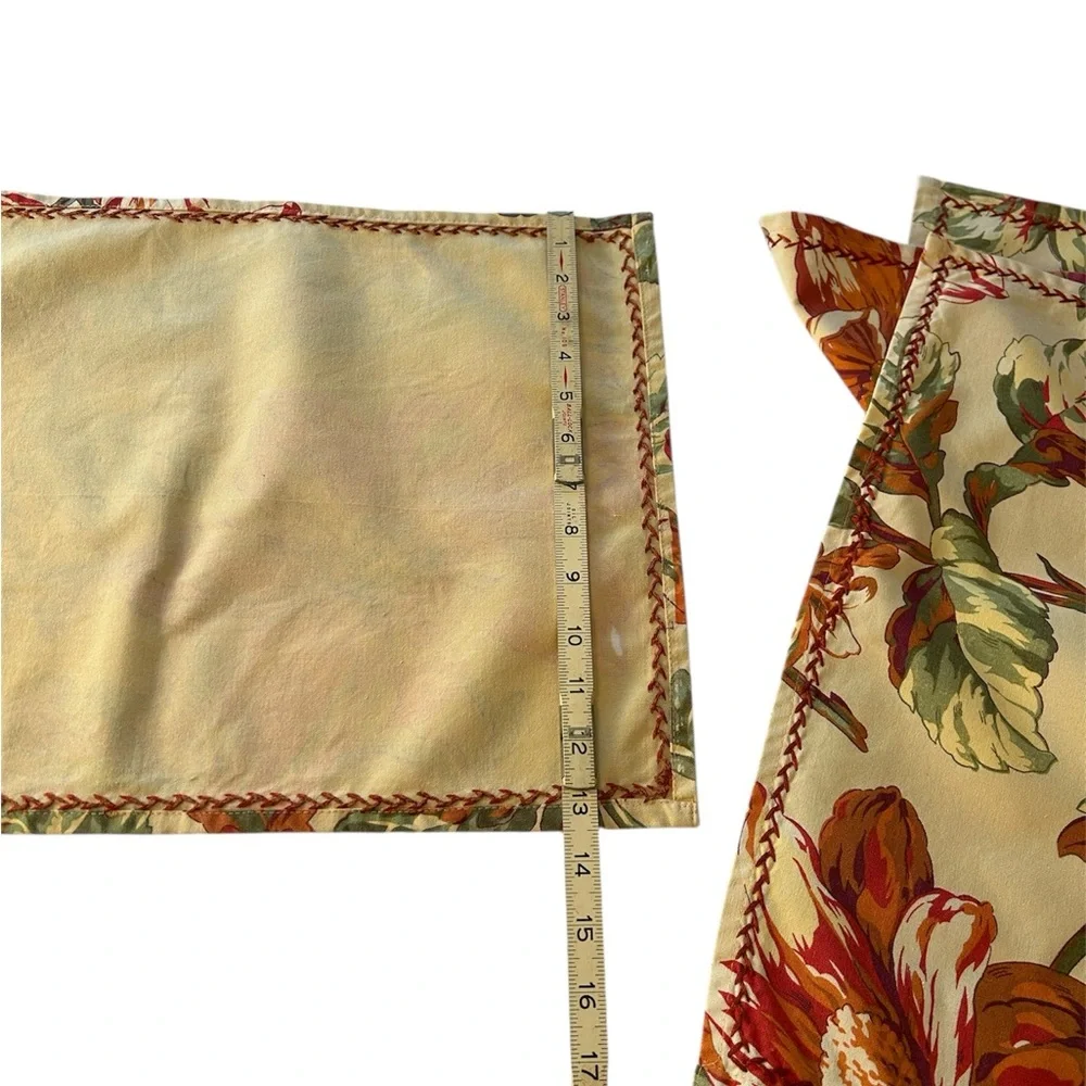 April Cornell Set Of Four French Country Fall Floral Fabric Placemats